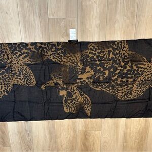 Marc Cain Black and Brown Patterned Scarf